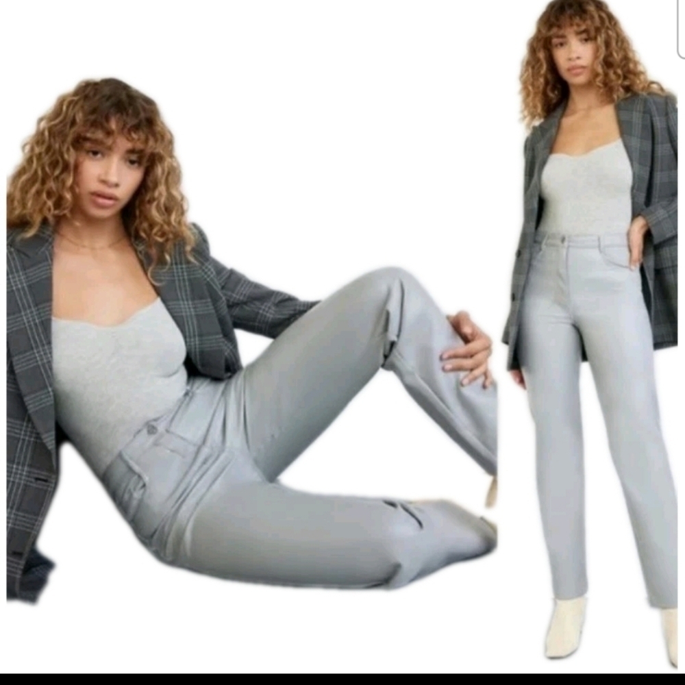 Wilfred Aritzia Womens Light Gray Melina Vegan Leather Pant 4